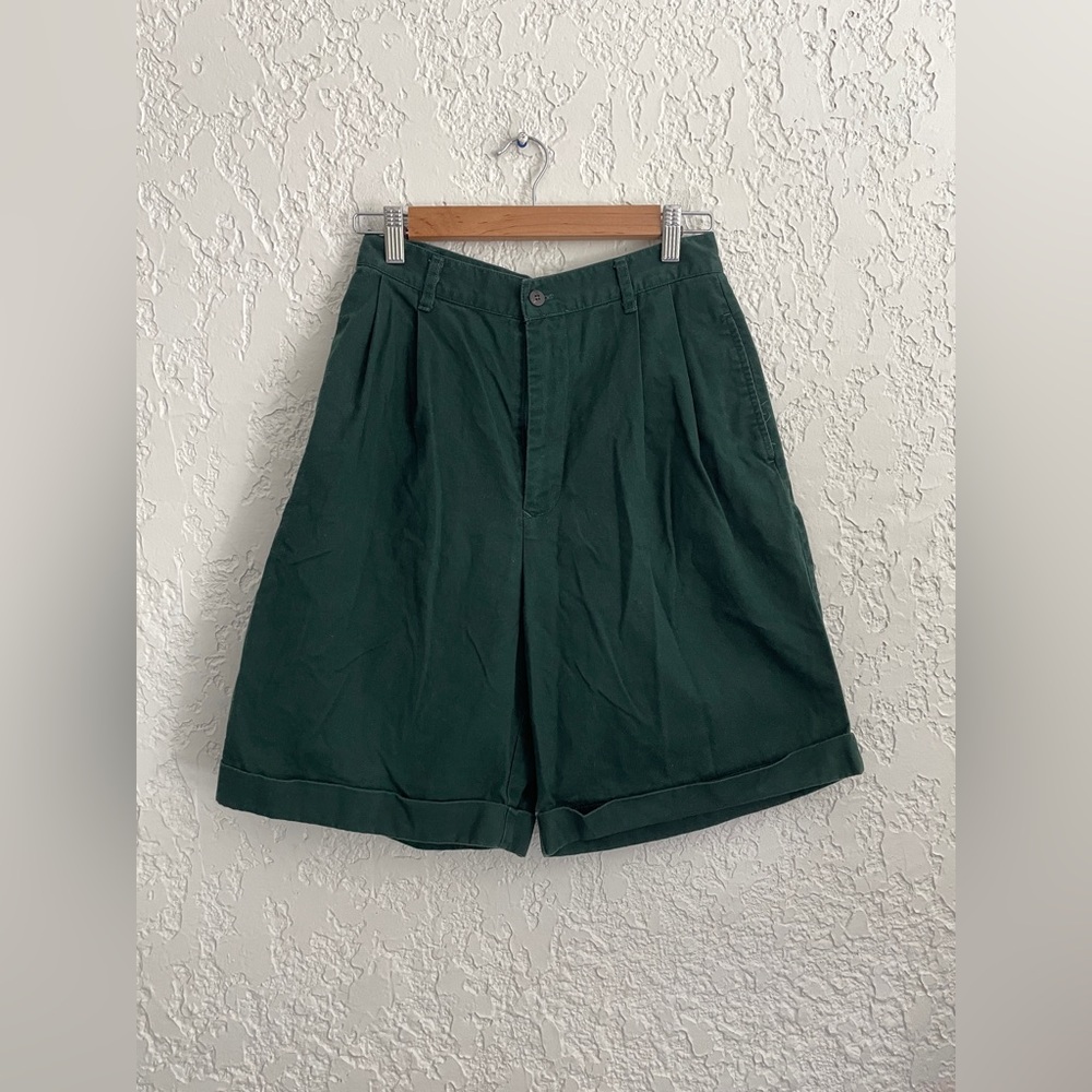 Ralph Lauren Polo Sport RARE Vintage 90s Pleated Cotton Chino Shorts - Green - 8